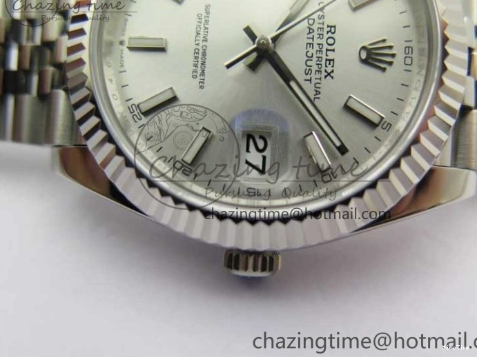 MiroTime 0101 SoftTouch DateJust 41 126334 ZF 1:1 Best Edition 904L Steel Silver Dial Stick Marker on Jubilee Bracelet A 2437